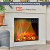 Giantex Electric Fireplace Modern Black Wall Mount-2