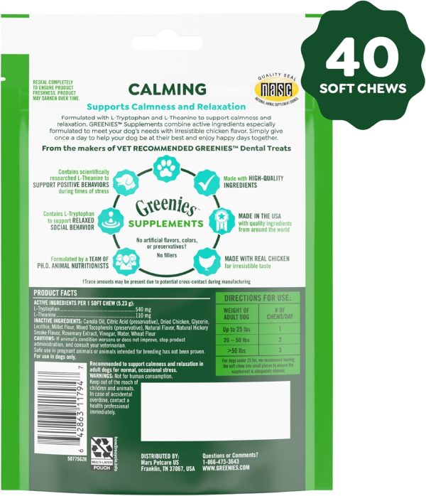 Greenies Calming Supplements for Dogs Chicken Flavor-1