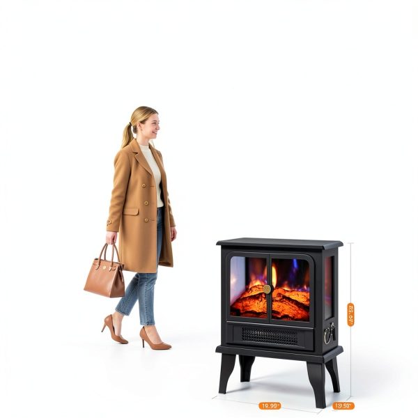 OYLUS Electric Fireplace Stove Heater Art Deco Black-8