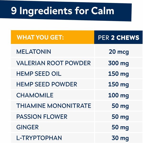 StrellaLab Dog Calming Chews Hemp Melatonin 180Ct Bacon-3