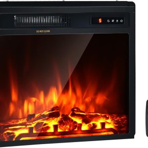 Giantex Electric Fireplace Modern Black Wall Mount-0