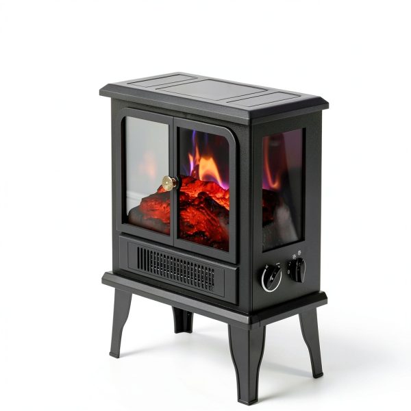 OYLUS Electric Fireplace Stove Heater Art Deco Black-2