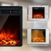 Giantex Electric Fireplace Modern Black Wall Mount-7