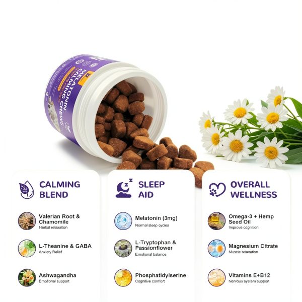 Petrivium Melatonin Chews for Dogs Sleep Aid-2