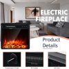 Giantex Electric Fireplace Modern Black Wall Mount-8