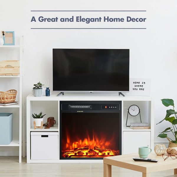 Giantex Electric Fireplace Modern Black Wall Mount-3