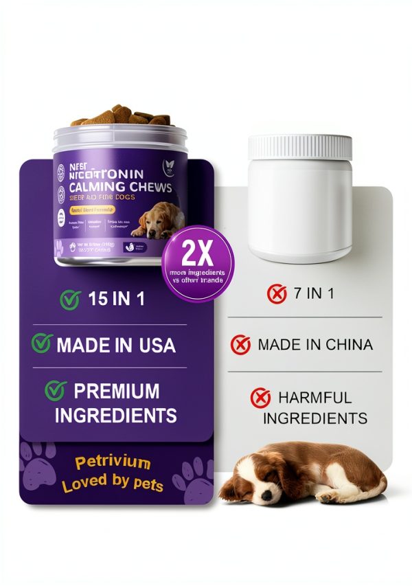 Petrivium Melatonin Chews for Dogs Sleep Aid-5
