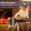 Giantex Electric Fireplace Modern Black Wall Mount-1