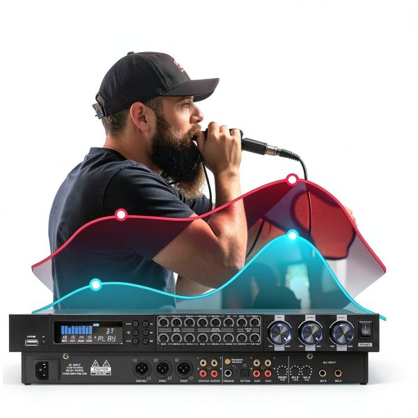 JCANOL Metal KTV Reverb Processor LCD Display-7