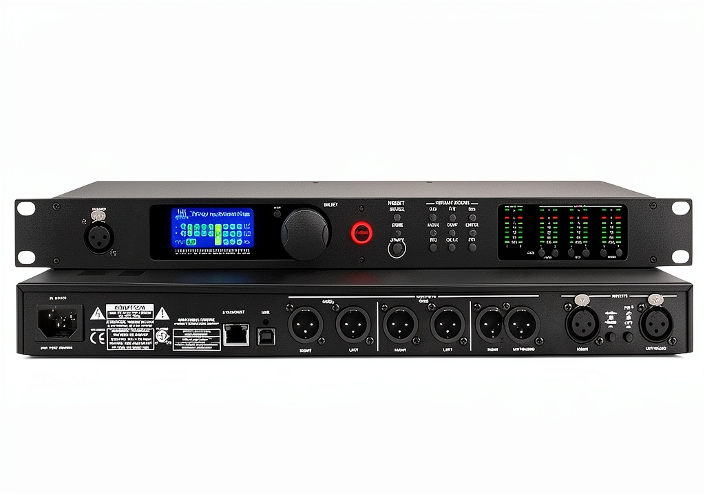 Installing Vituord Digital Audio Processor Mixer LCD for KTV on a wooden desk