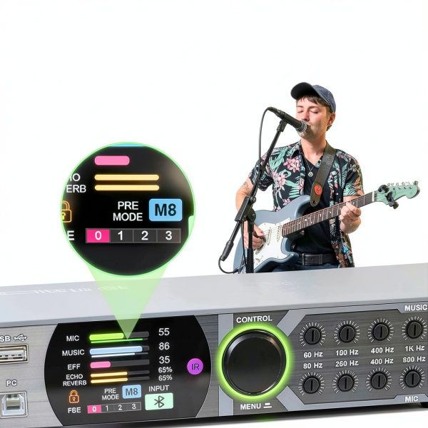 Jcanol KT900 Metal Digital Reverb Processor-1