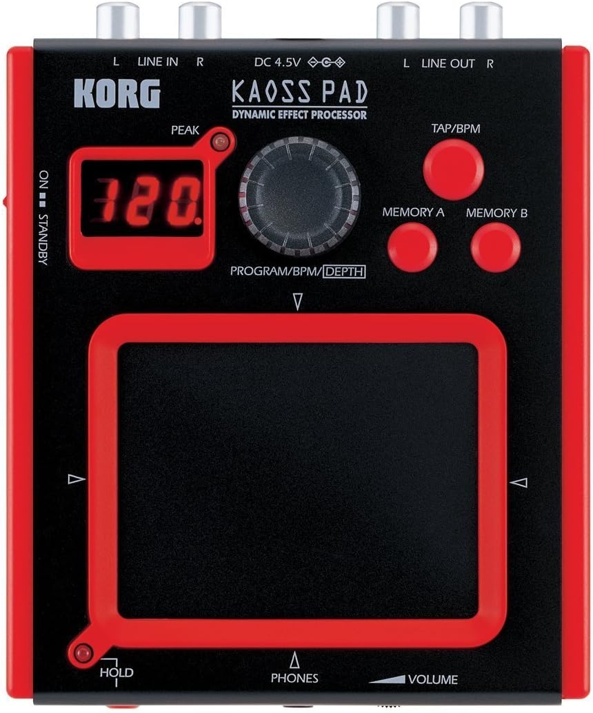 Mini Kaoss Pad in a DJ booth setup