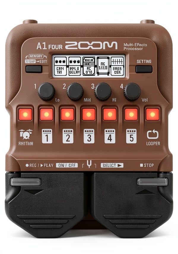 A1 FOUR Processor Pedal Black Acoustic Effects with Loop Recorder-0