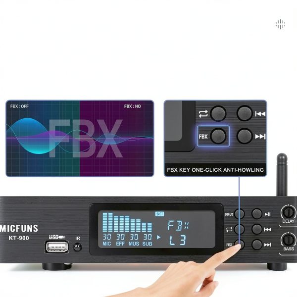 KT900-PRO Karaoke Processor with Bluetooth USB Optical Input-3