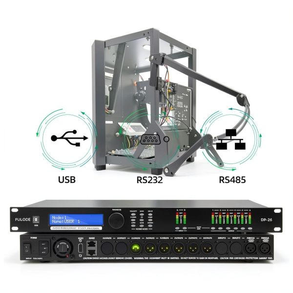 DP-26 Black 1U Rack-Mount Audio Processor with USB RS485 Interface-3
