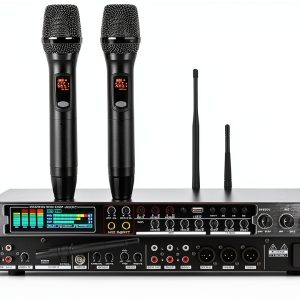 FX8-PRO Karaoke Audio Pre‑effector USB Mixer with LCD Screen Black-0