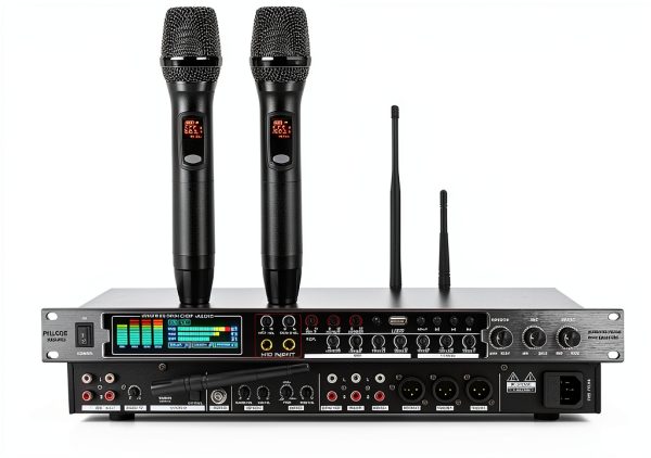 FX8-PRO Karaoke Audio Pre‑effector USB Mixer with LCD Screen Black-0