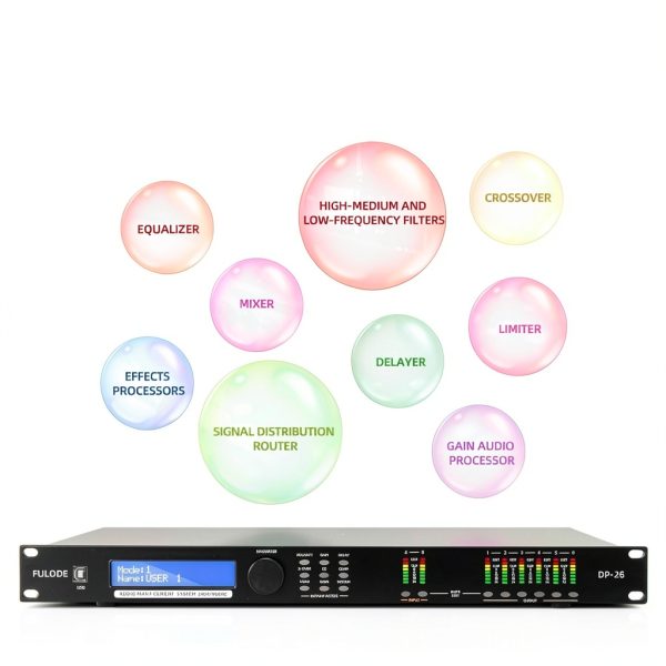 DP-26 Black 1U Rack-Mount Audio Processor with USB RS485 Interface-5