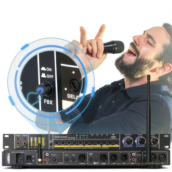 Dual Microphone Karaoke Processor REV3900-M Black Metal-5