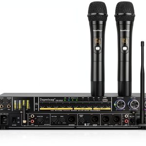 REV3900 Black Karaoke Dual‑Mic with Anti‑Howling and Bluetooth-0