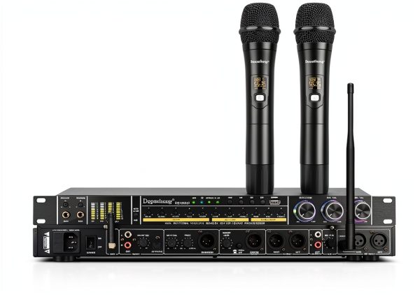 REV3900 Black Karaoke Dual‑Mic with Anti‑Howling and Bluetooth-0