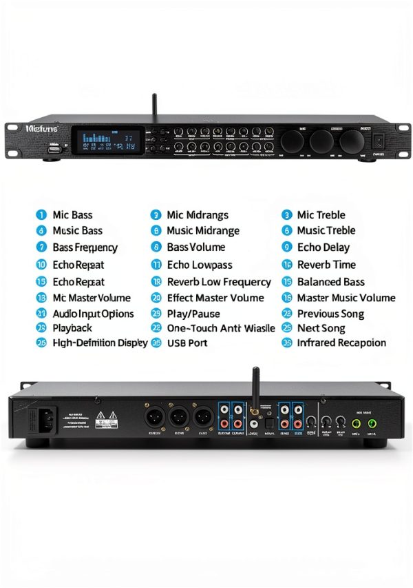 ProSound Digital Prestage Effector Audio Processor Anti Howling-4