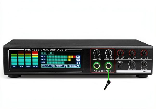FX8-PRO Karaoke Audio Pre‑effector USB Mixer with LCD Screen Black-3