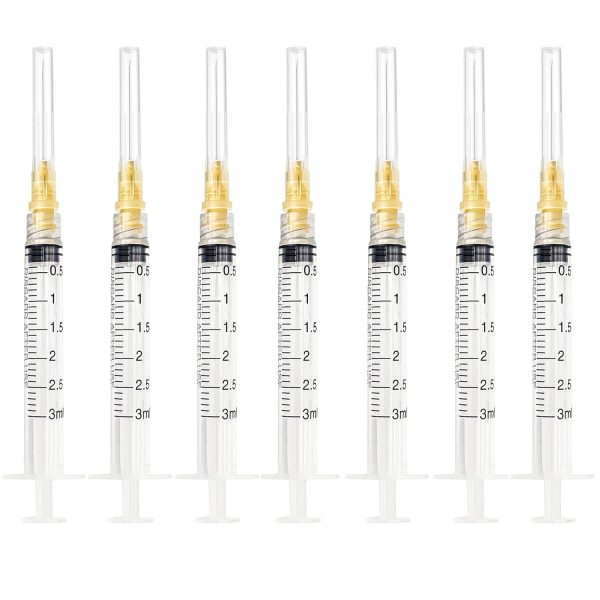 100pcs 3ml/cc 25G 1.5 inch (38mm) Industrial Scientific Accessories, Refilling Liquid, Individually Wrapped-0