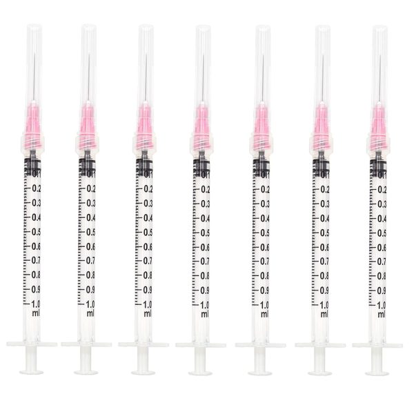 100pcs 1ml 29G 1/2 in for Disposable lab Utensils,Refilling Liquids | 1cc 29 ga 1/2 in Luer Lock Dispensing Industrial Scientific Accessories,Individually Packed ,Removable, Plastic-0