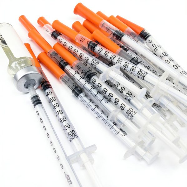 0.5ml Syringe with Needle,31G 0.5cc 5/16 Inch 8mm Needle and Syringe,Individually Wrapped,Pack of 30-3