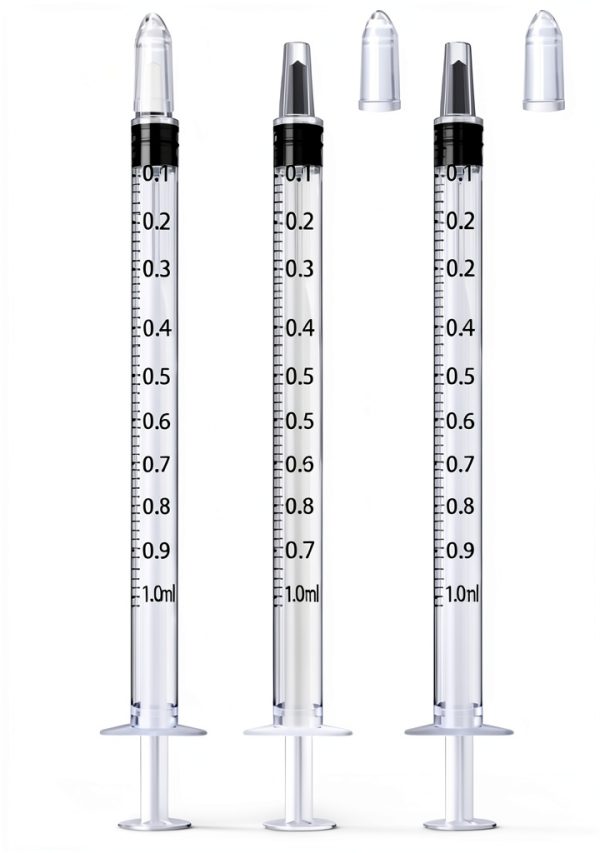 1ml Syringe HiMo Lab Supply with Cap - 3 Pack Precision Measurement-0