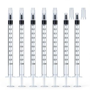 1ml Syringe Without Needle, 1ml Syringe for Liquids, Syringes for Scientific Labs, Measuring Liquids, Feeding Pets, 12 Pack Packaged-0