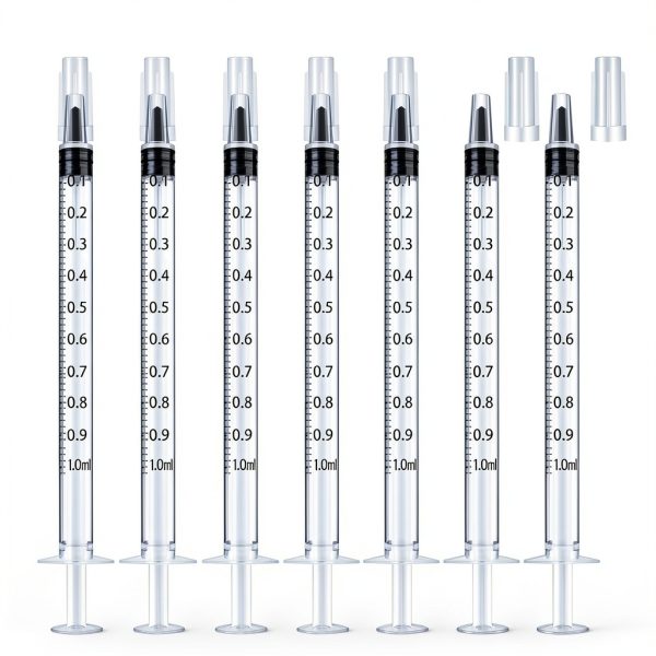 1ml Syringe Without Needle, 1ml Syringe for Liquids, Syringes for Scientific Labs, Measuring Liquids, Feeding Pets, 12 Pack Packaged-0