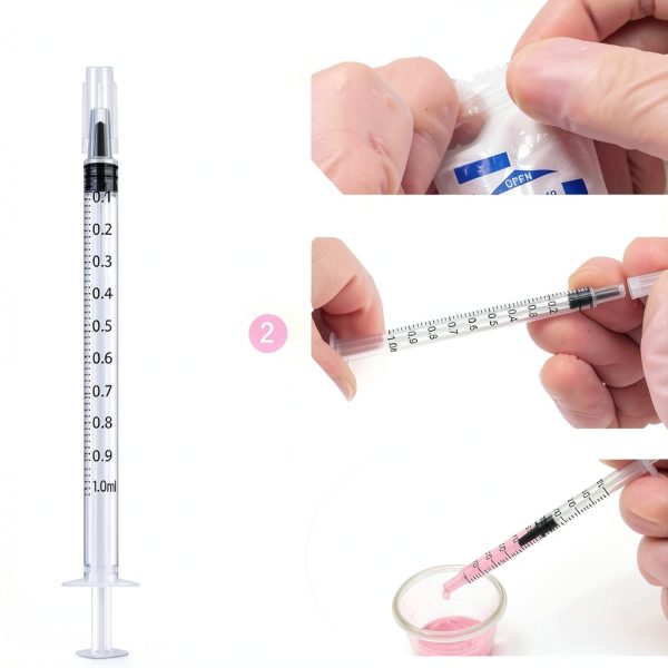1ml Syringe Without Needle, 1ml Syringe for Liquids, Syringes for Scientific Labs, Measuring Liquids, Feeding Pets, 12 Pack Packaged-3
